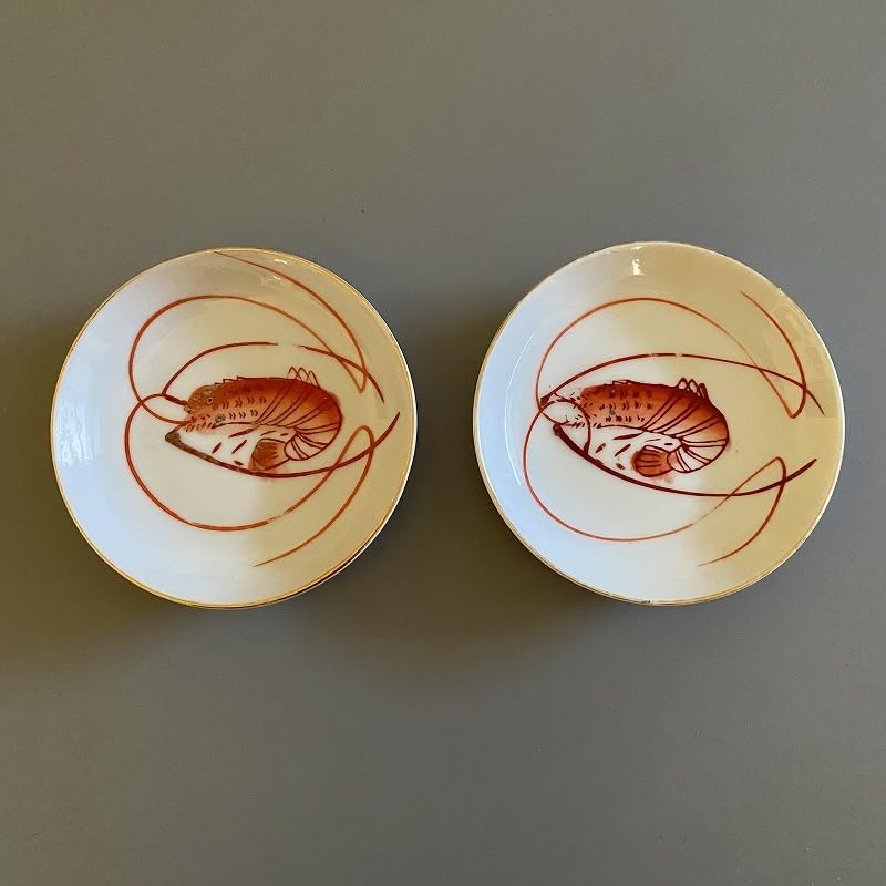 Amazon | 台湾レトロ豆皿 小皿 エビ 蝦 pm3-B台湾食器ヴィンテージ