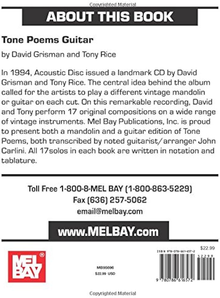 Amazon.com: Tone Poems for Guitar: 9780786616572: David Grisman