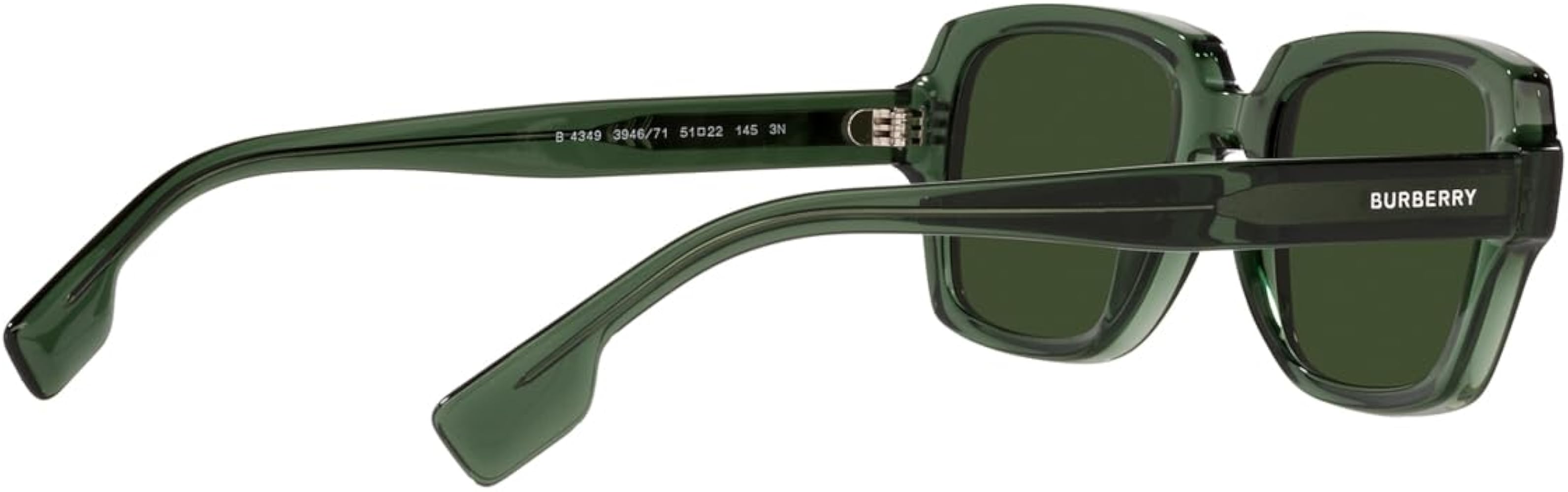 Amazon.com: BURBERRY Sunglasses BE 4349 394671 Eldon Green Dark
