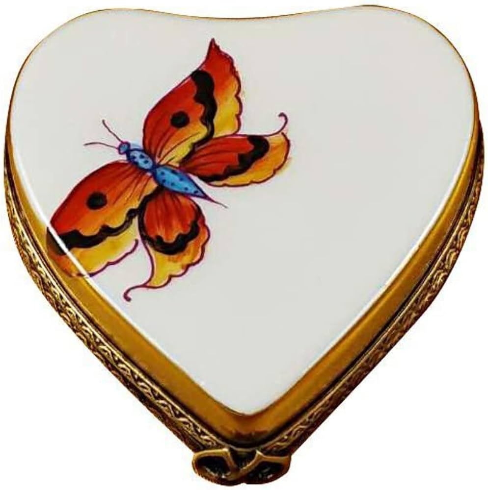 Amazon.co.jp: リモージュ ハート-蝶 ゴールドベース - 本物の