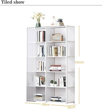 Amazon｜本棚 6段 2連 漫画 コミック コミックラック 書棚 扉付き 収納