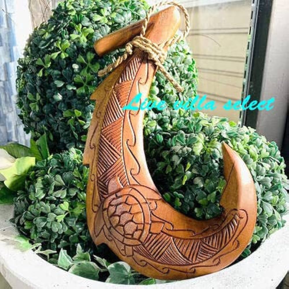 Amazon.co.jp: ○o。ハワイアン 木製 フィッシュフック型 壁掛け