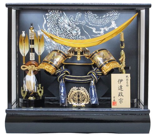 Amazon.co.jp: 京寿 五月人形 兜飾り ケース入り 木製弓太刀付