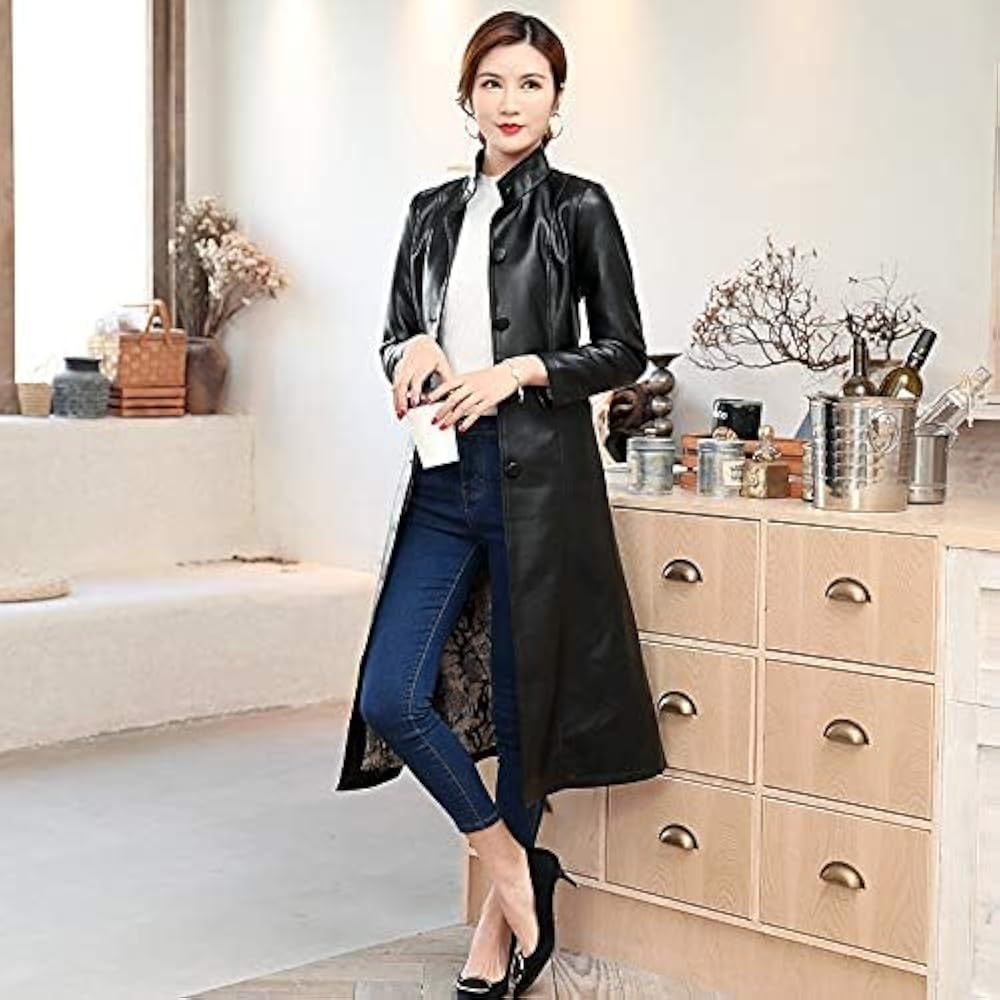 Amazon | [D.IIZOO] ロング丈 レザーコート レディース レザー