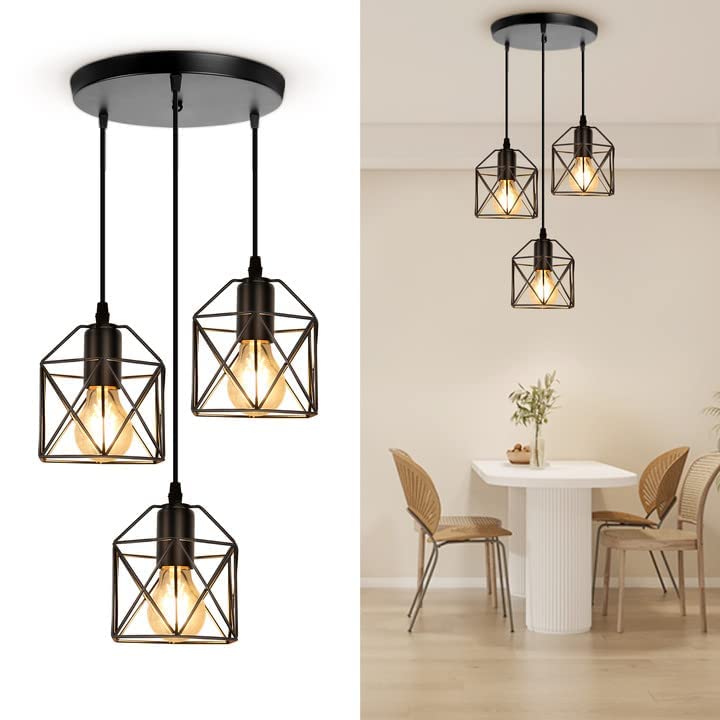 CANMEIJIA 3-Light Pendant Light Fixtures, Farmhouse Kitchen Island