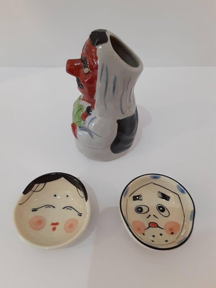お値下げしました、九谷焼 天狗 おかめ 春画 盃 お値下げしました