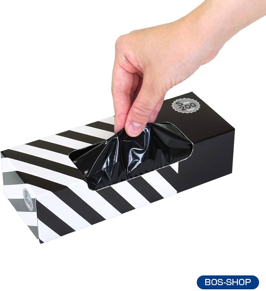 Amazon.co.jp: 臭わない袋 BOS ボス ストライプ/黒 Sサイズ 200枚入