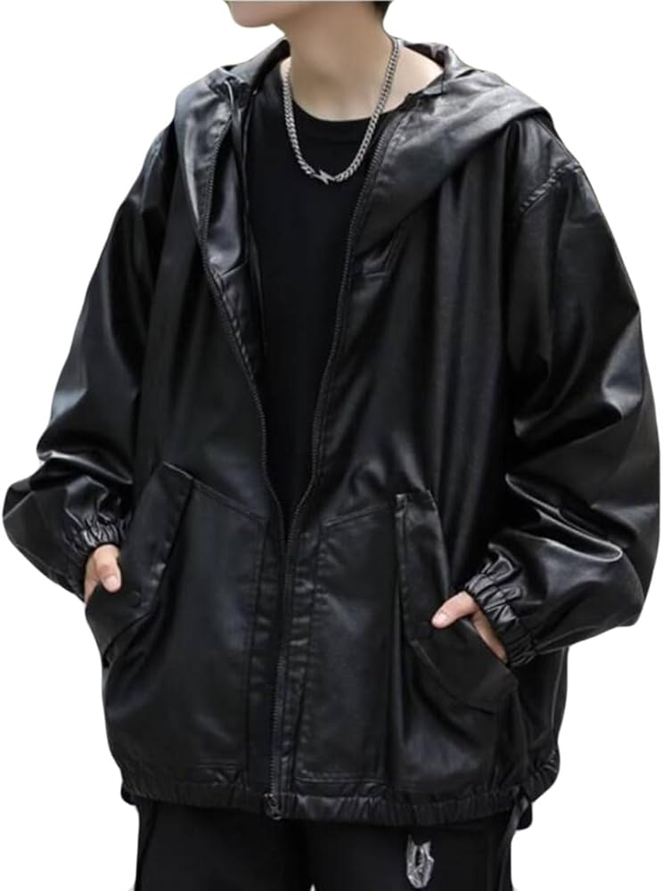 Amazon | [ZzLFGHH] ライダースジャケット メンズ 秋冬 レザー