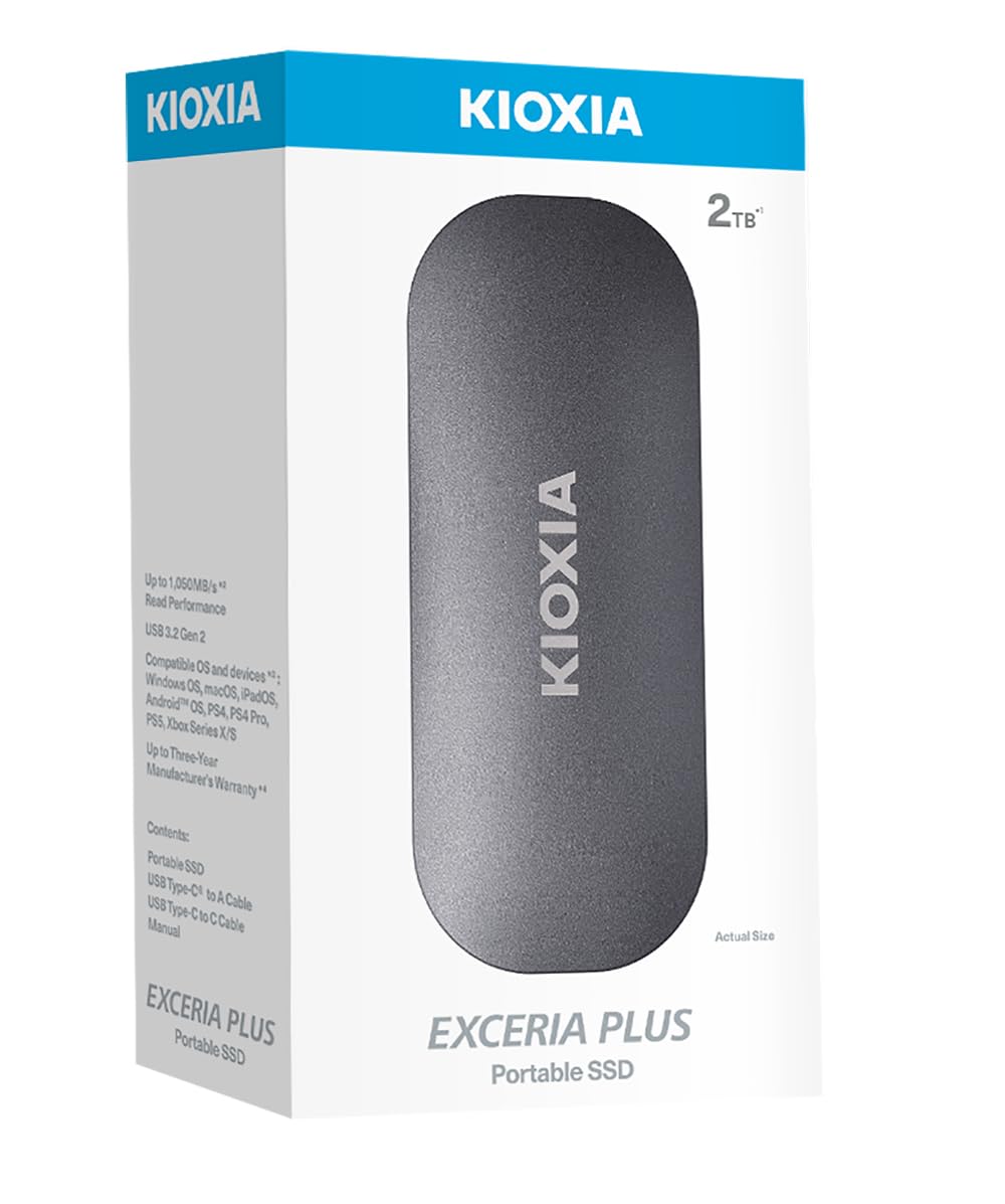 Amazon | KIOXIA EXCERIA PLUS ポータブルSSD 2TB - USB 3.2 Gen2