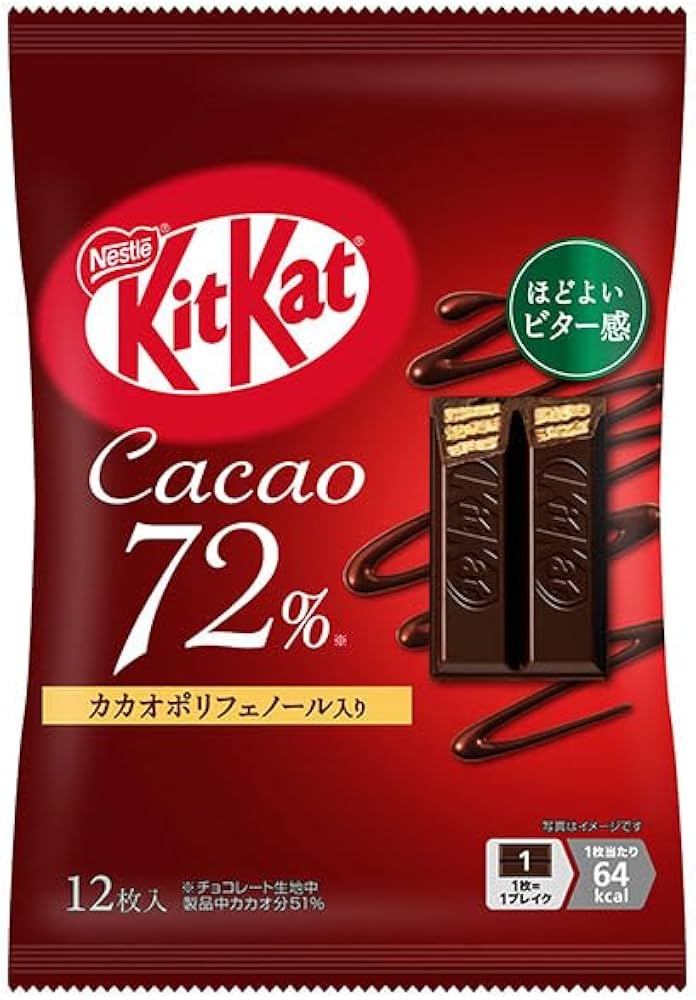 Amazon.co.jp: Nestle Japan Kit Kat Mini Cacao 72%, 12 Sheets x 12