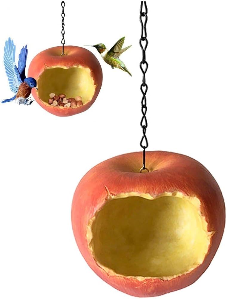 Amazon.co.jp: バードフィーダー 野鳥 餌台 かじられたリンゴ 面白い