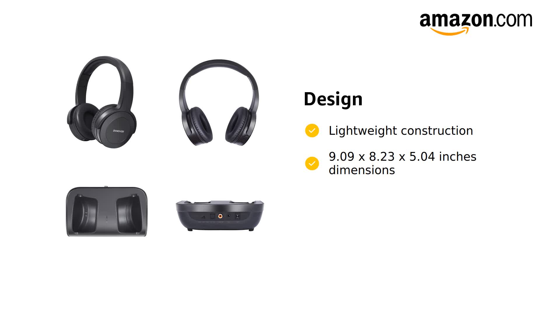 Amazon.com: ZANCHIE Wireless Headphones for TV Watching, On-Ear