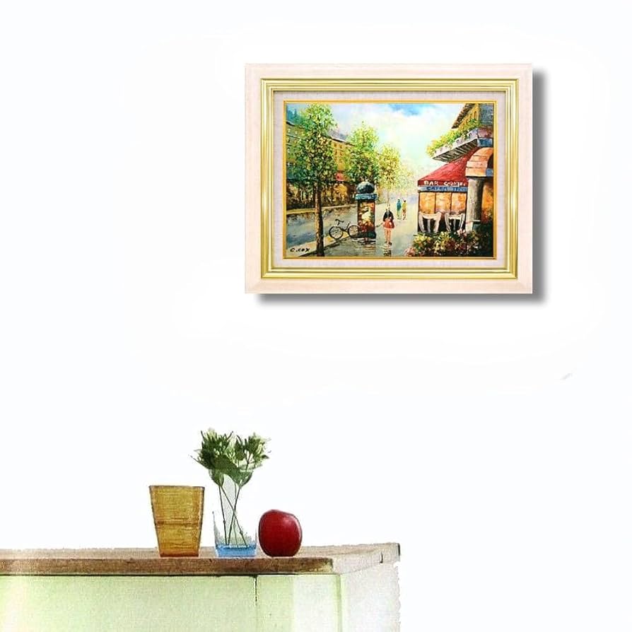 海外作家 ロディカ・イリエスク 油絵 絵画 風景画 パリの街並み 額装
