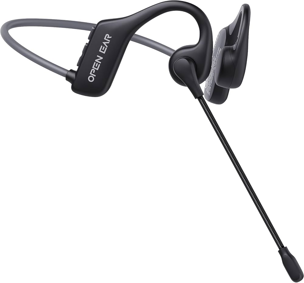 Amazon | 骨伝導イヤホン マイク付き、ヘッドセット Bluetooth 6.0 ENC