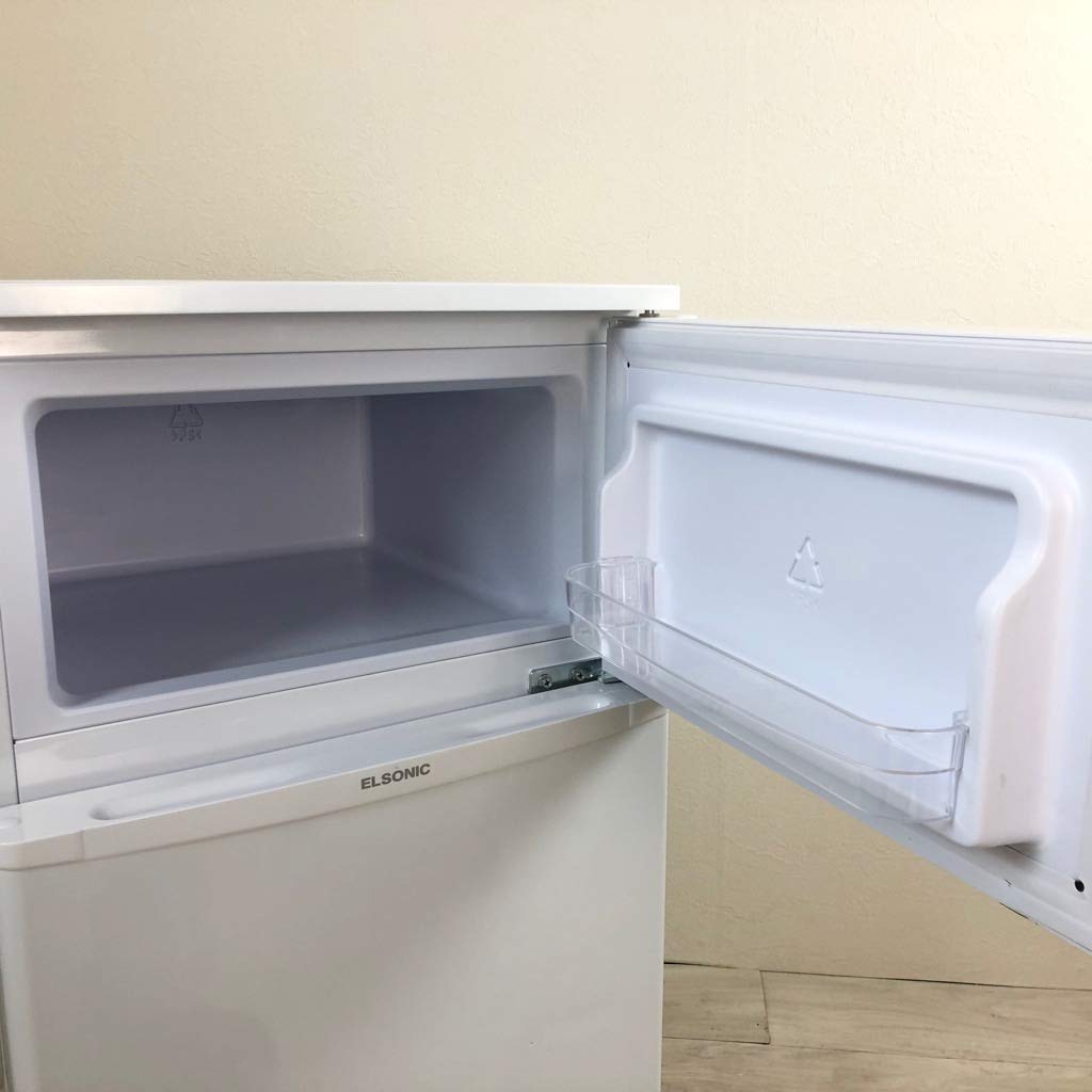 Amazon | ELSONIC 83L 2ドア冷蔵庫 EJ-R832W ホワイト | ELSONIC エル