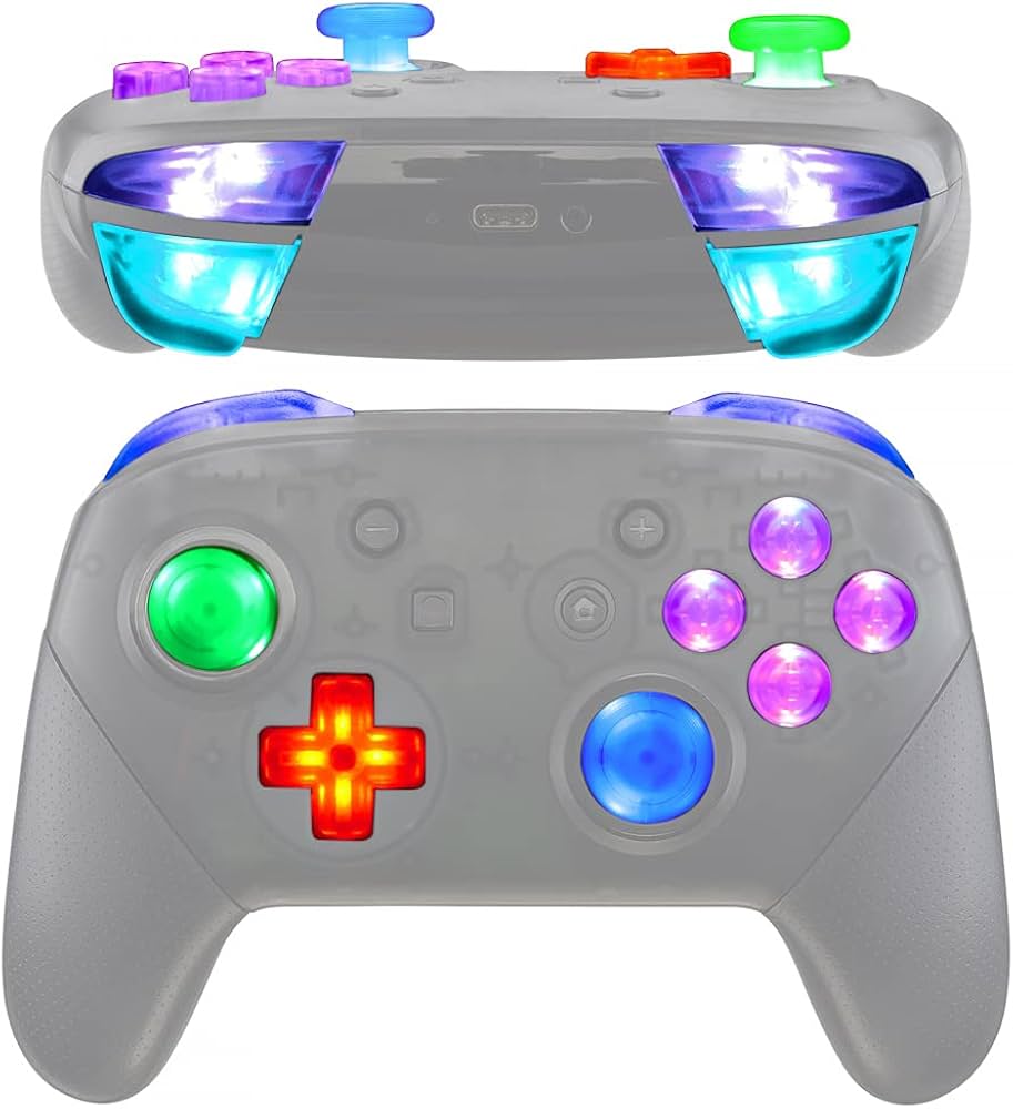 Amazon.com: eXtremeRate Multi-Colors Luminated Thumbsticks D-pad