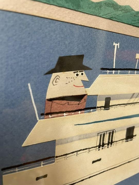 Amazon.co.jp: 真作保証 柳原良平 オリジナル切り絵 シーサイドももち