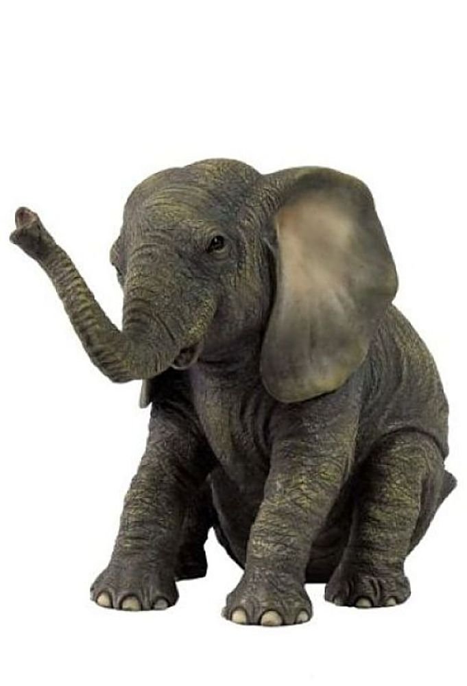 Amazon.co.jp: Veronese Design 赤ちゃん象座っている動物の置物 高さ