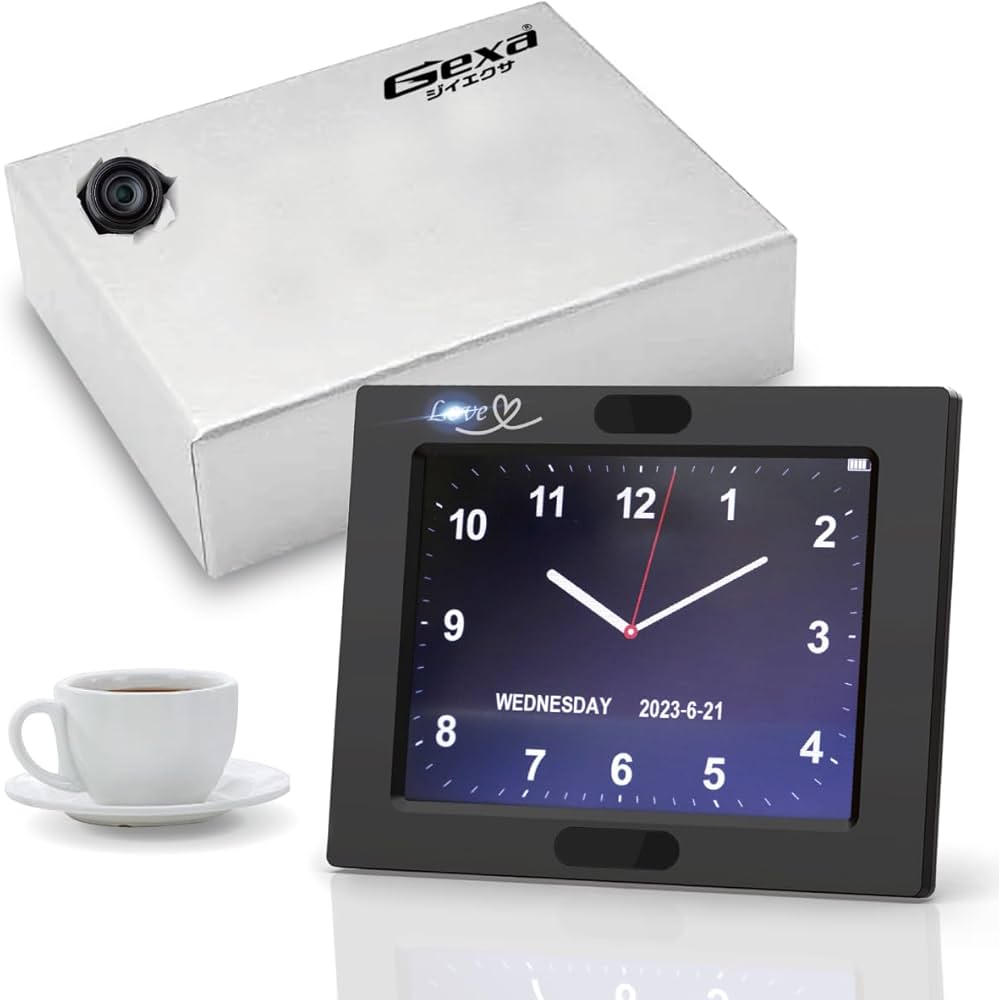 Amazon.co.jp: Gexa（ジイエクサ） 2.3K 小型カメラ デジタルクロック