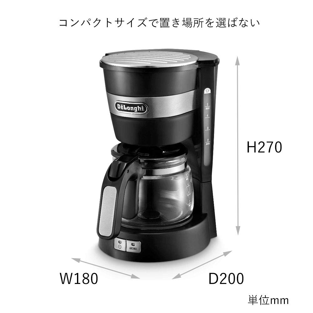 Amazon.com: DeLonghi drip coffee maker ICM14011J (Black): Home
