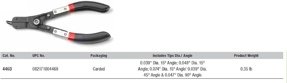 Amazon | GEARWRENCH エクスターナルスナップリングプライヤ 446D