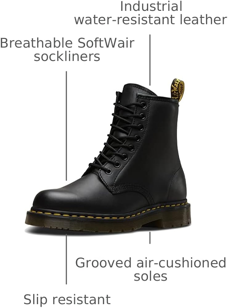Amazon.com | Dr. Martens 1460 Originals 8-Eye, Unisex, Black, Soft