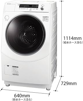 Amazon | シャープ 洗濯機 ドラム式 ES-H10F-WL ヒーター乾燥 左開き