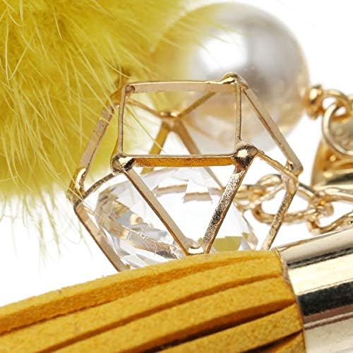 Amazon | [オンリーユー] ミンクファータッセルチャーム イエロー 財布