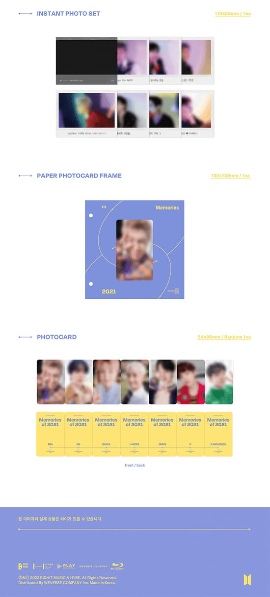 Amazon.com: Dreamus [Blu-ray] BTS - Memories of 2021 Blu-ray+Pre