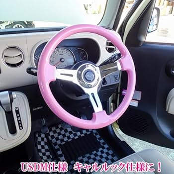 Amazon | MOTOFUTURE 35パイ 35cm ステアリング USDM ピンク