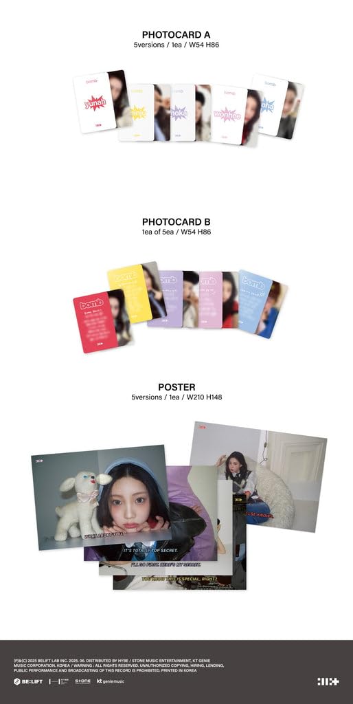 Amazon.com: ILLIT bomb [GLLIT ver.] 3rd Mini Album (5 versions SET