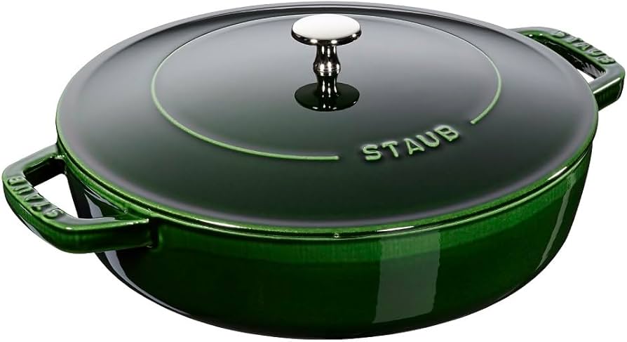 Amazon.com: Staub 40511-479 Braiser Saute Pan, Basil Green, 9.4