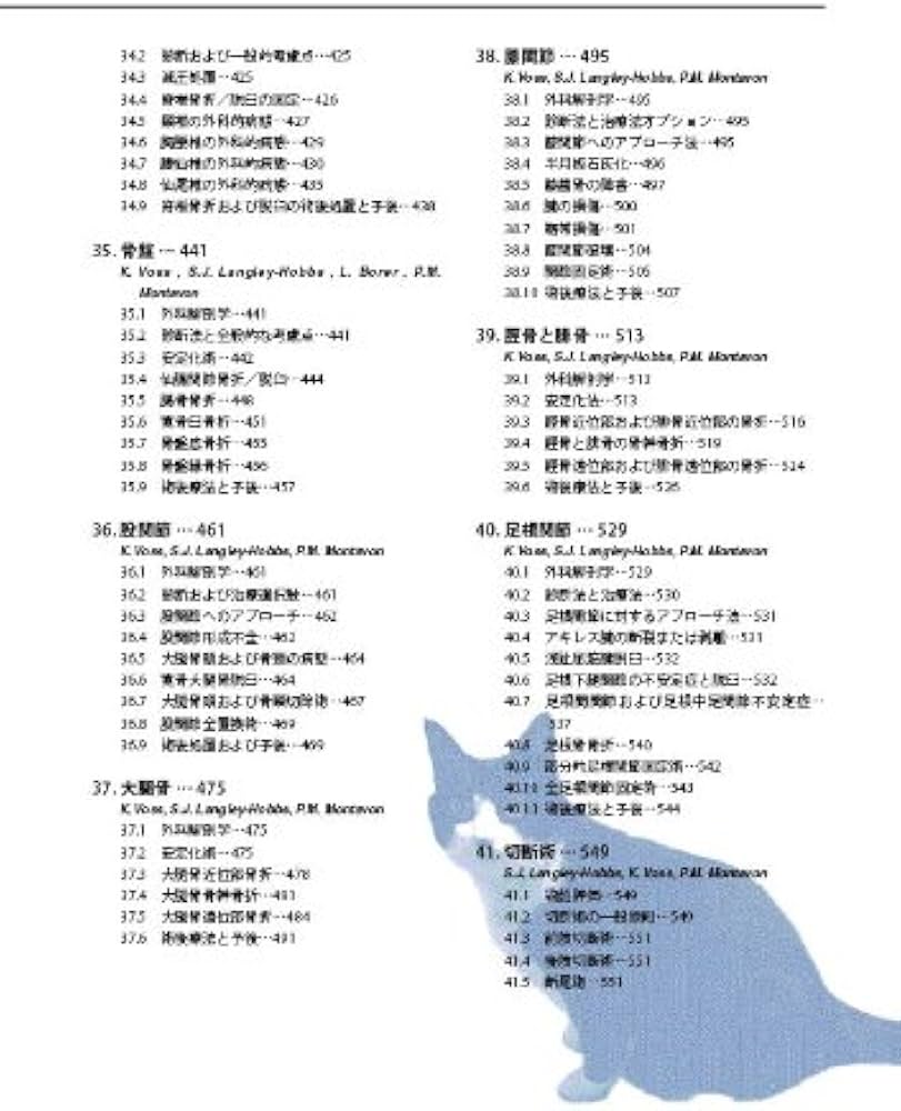 猫の関節手術と筋骨格系の疾患 | P.M.Montavon, K.Voss, S.J.Langley