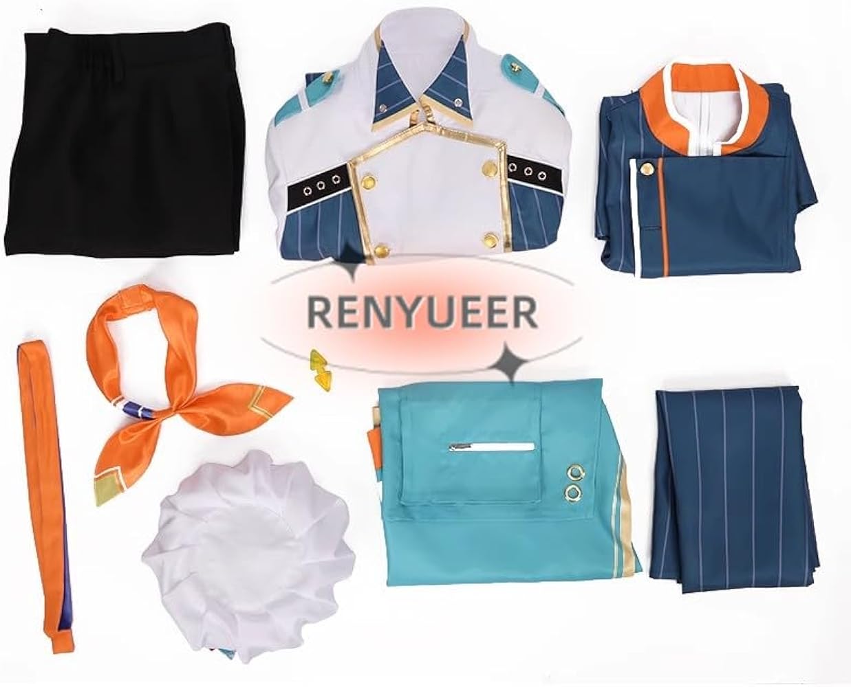 Amazon.co.jp: 帽付き 渚トラウト コスプレ衣装 （ 靴 ウィッグ 追加