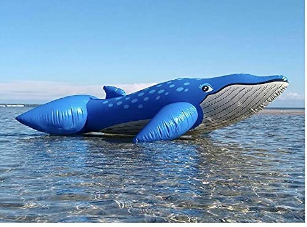 Amazon.co.jp: 空気ビニール風船 浮き輪 クジラ ブルー フロート 海外