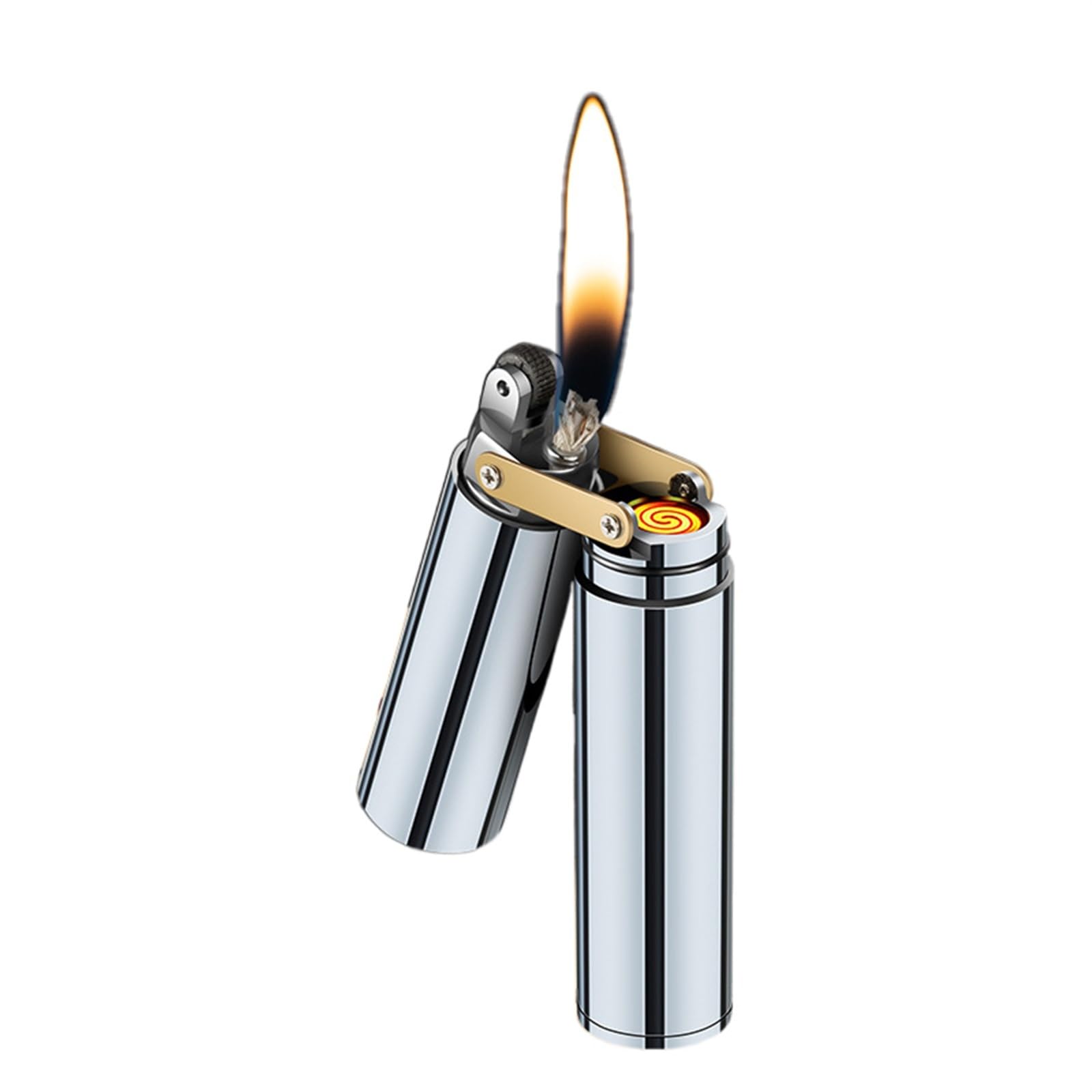 Amazon.co.jp: 2 in 1 灯油ライター折りたたみ式ライター、防風