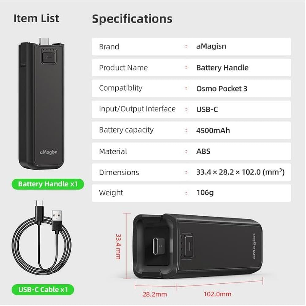 Amazon.co.jp: DJI Osmo pocket 3 用 充電ベース バッテリーハンドル