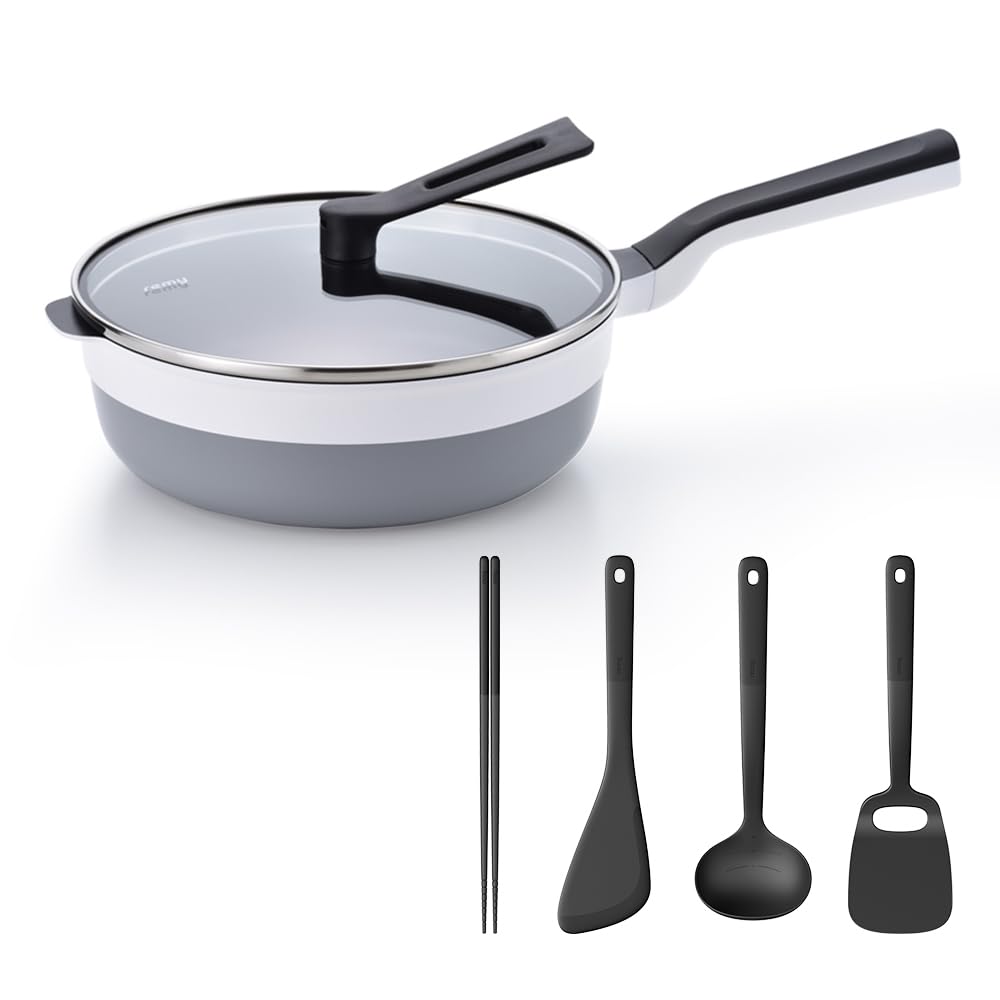 Amazon｜remy レミパンプラス ツール4種セット 24cm (ホワイト) 深型