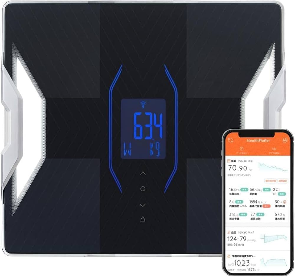Amazon.co.jp: 体組成計 ヘルスメーター スマホ 日本製 ブラック RD