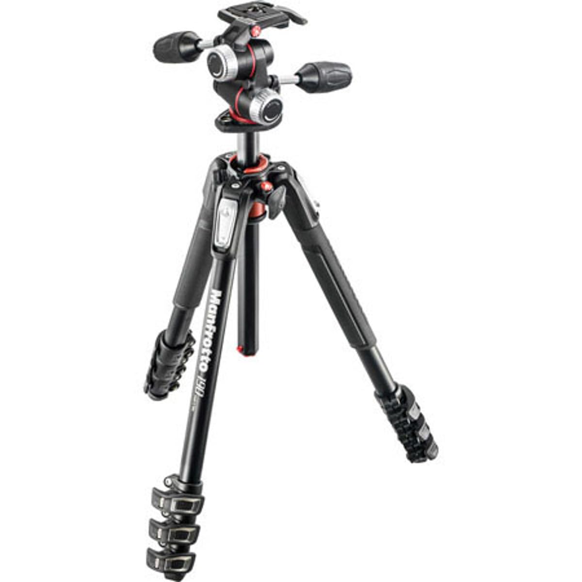 Amazon.com : Manfrotto 190XPRO Aluminum 4-Section Tripod Kit with