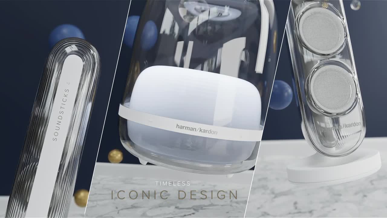 Harman Kardon SoundSticks 4 Bluetooth Speaker System, White