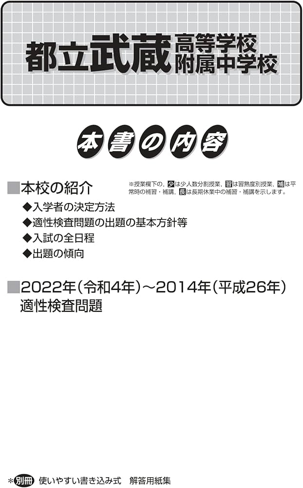 166 都立武蔵高校附属中学校 2023年度用 9年間スーパー過去問 (声教の