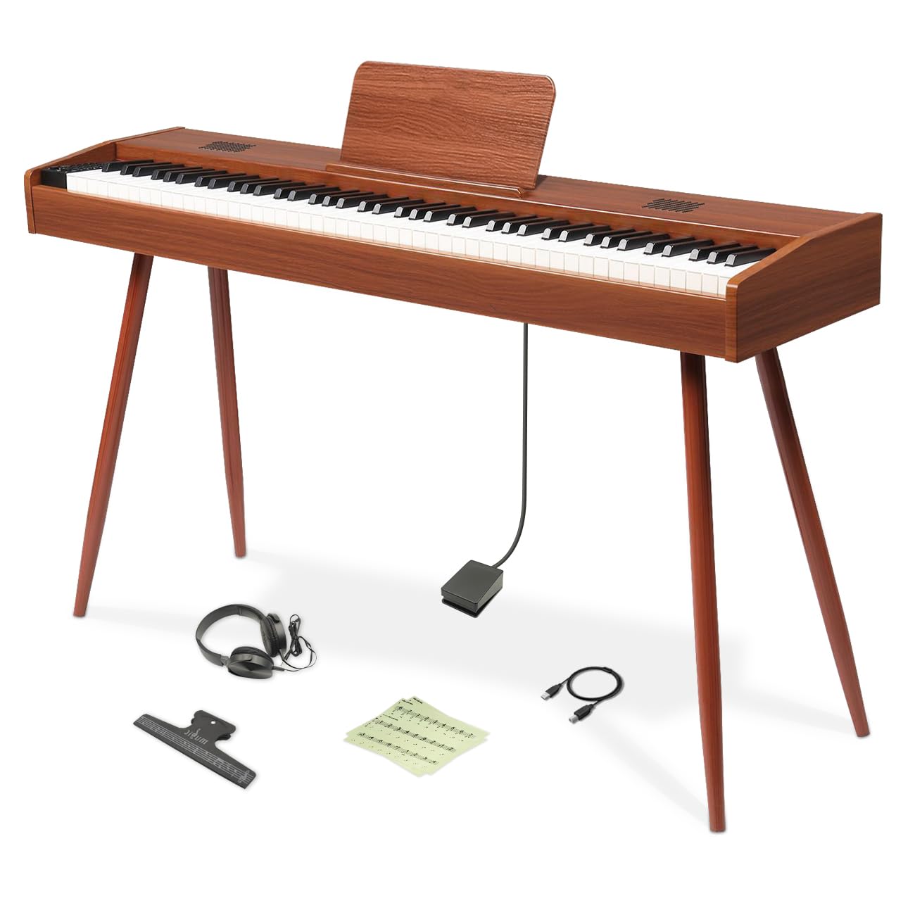 Amazon | 【ハンマーアクション鍵盤 木目調モデル】Longeye 電子ピアノ