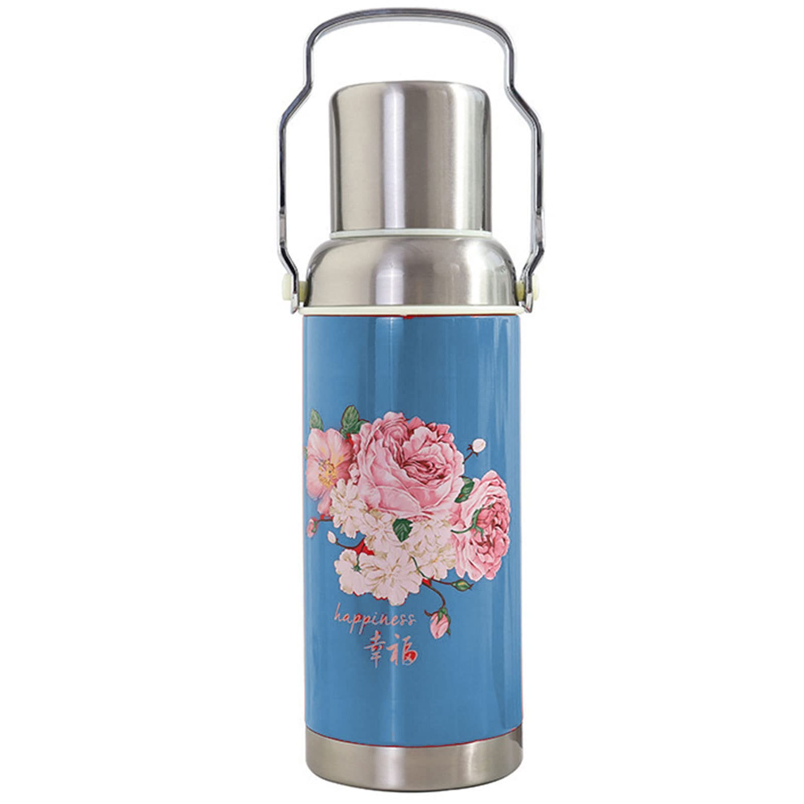 Amazon | 二重壁真空カップフラスコ中国のレトロな旅行魔法瓶断熱