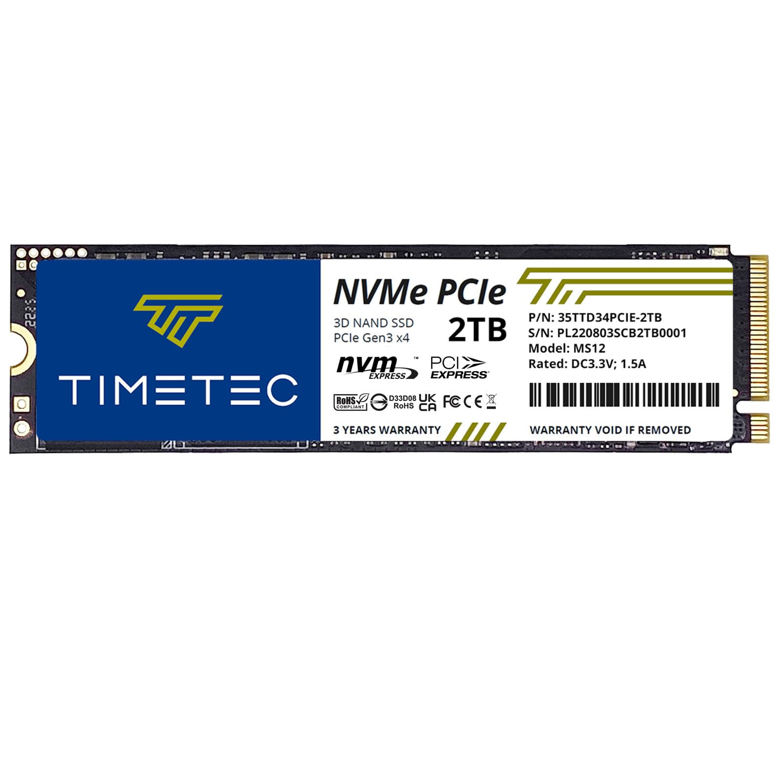 Amazon.com: Timetec 2TB SSD NVMe PCIe Gen3x4 8Gb/s M.2 2280 3D