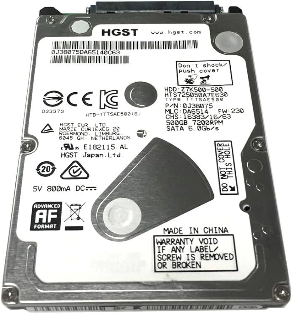 Amazon | HGST 500GB 7200RPM 32MBキャッシュ SATA 6.0Gb/s 2.5インチ