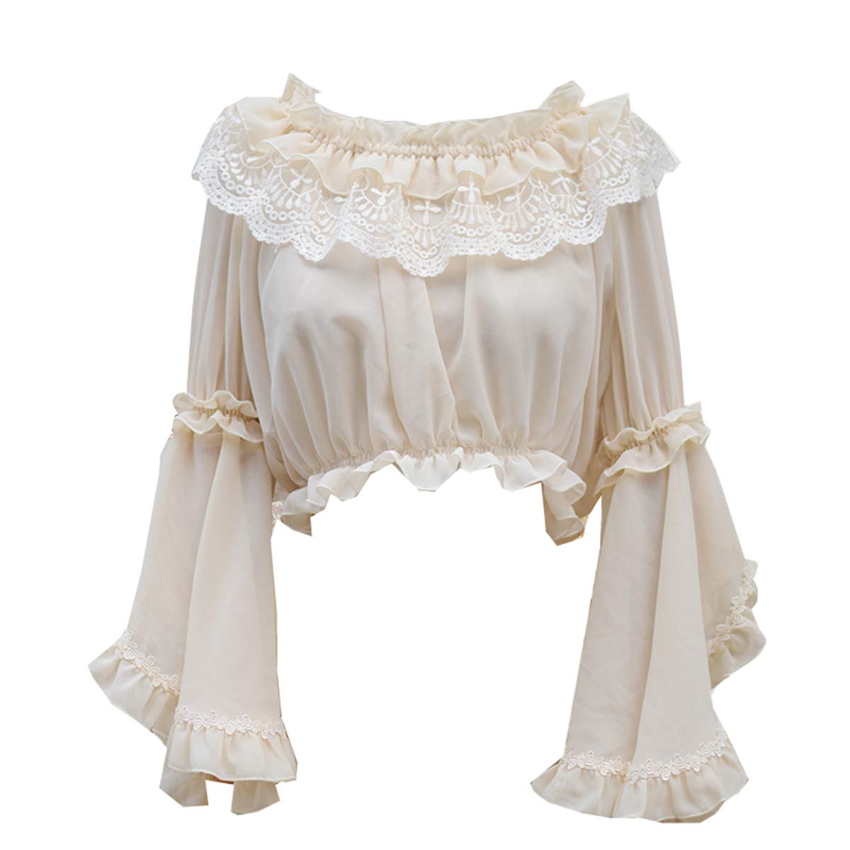 Amazon.co.jp: ロリータ シフォンブラウス レディースシャツ 姫袖 長袖