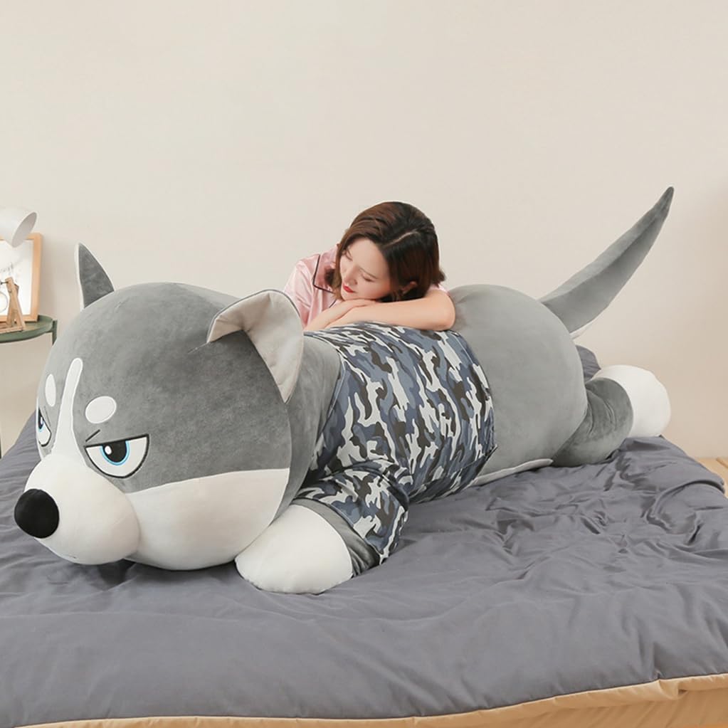 Amazon｜ぬいぐるみ シベリアンハスキー 縫い包み イヌ 特大 おもちゃ