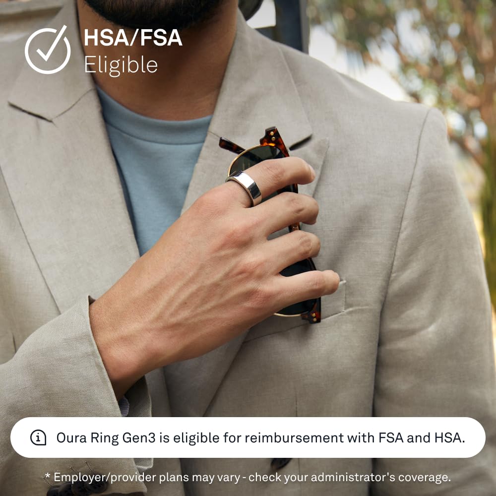 Amazon.com: Oura Ring Gen3 Heritage - Silver - Size 11 - Smart