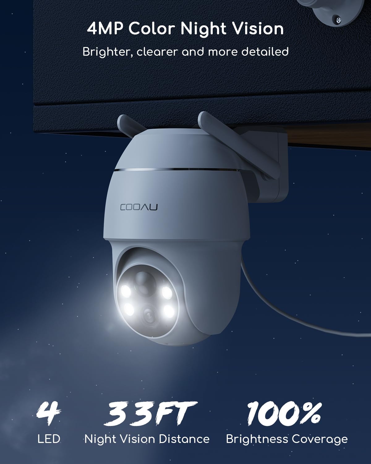 Amazon.com : COOAU Solar Security Cameras Wireless Outdoor,4MP